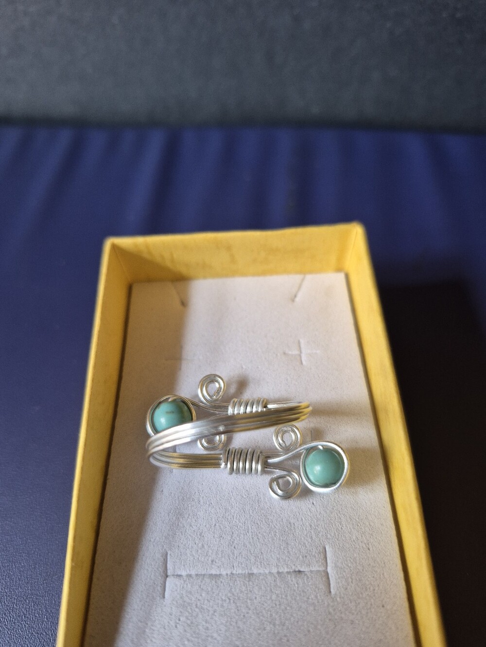 Handcrafted Turquoise Adjustable Ring - Picture 3 of 3